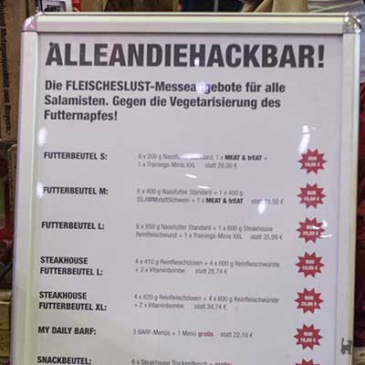 Aufsteller 'alleandiehackbar' von Fleischeslust