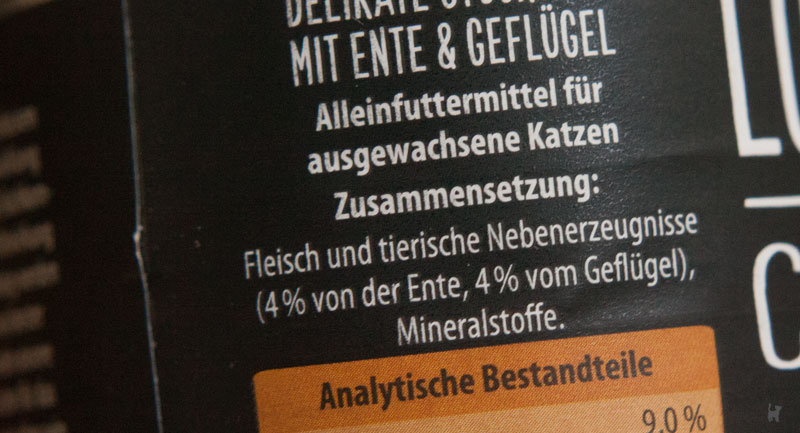 Zusammensetzung einer Dose Nassfutter